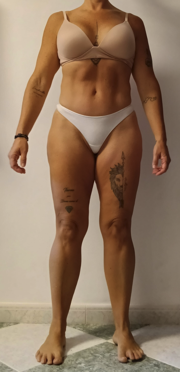 Chris después de su proceso de alimentación y entrenamiento